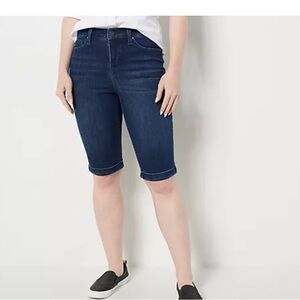 Laurie Felt Petite Plus Daisy Premium Denim Knee Grazer Dark Vintage 20WP